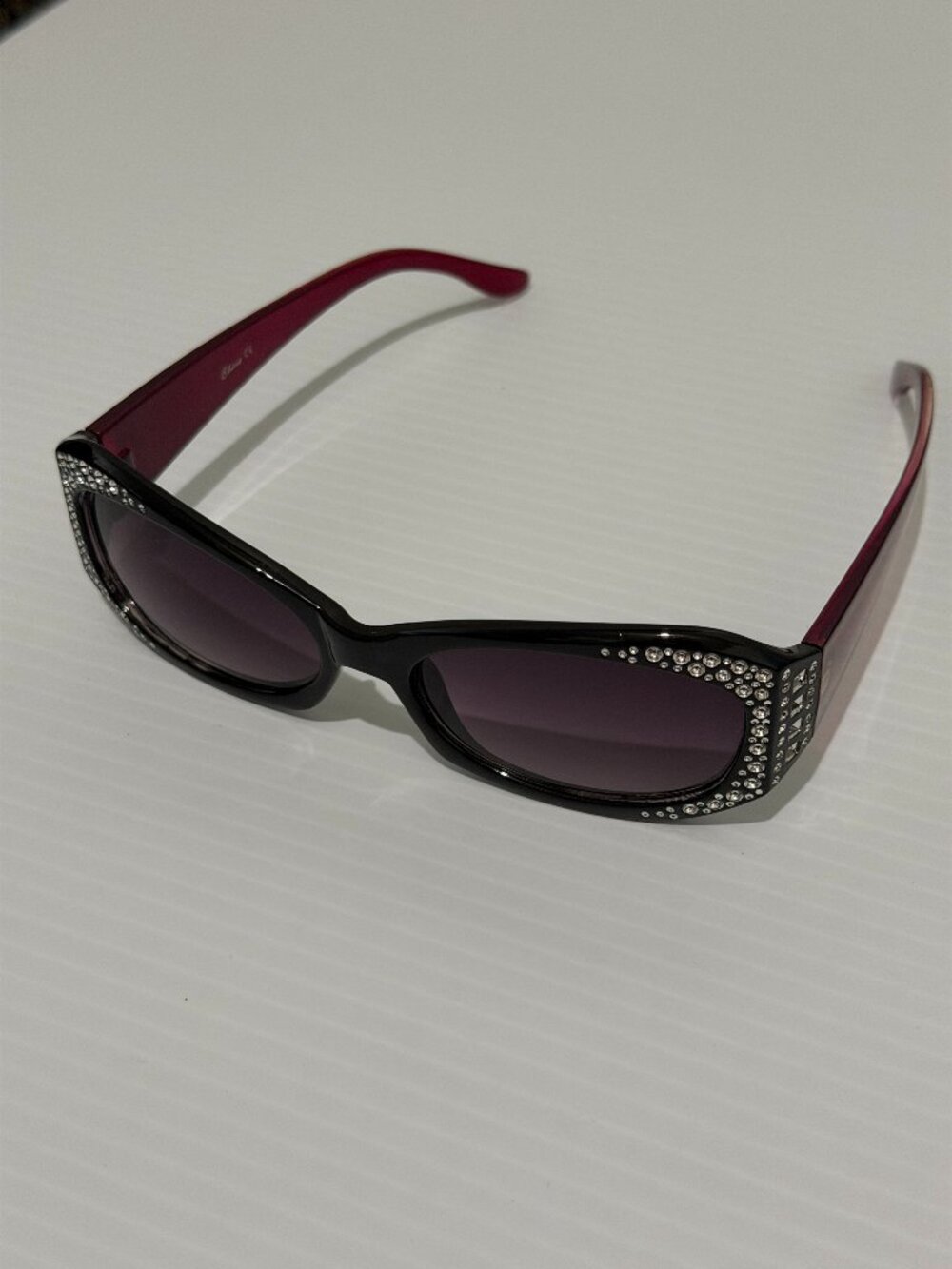 Black & Purple Rhinestone Sunglasses